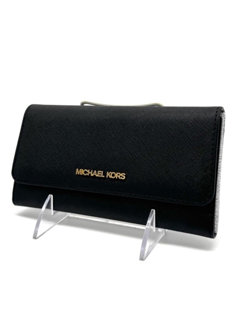 Michael Kors Large Trifold Wallet Black/Gold